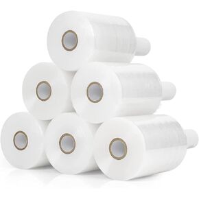 Y&Y Decor 6 Rolls Pack - 5" inch Mini Stretch Film Wrap 1000 Feet 5 Layers 80 Gauge, Clear