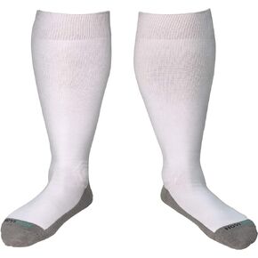 Big and Tall Compression Socks 20-30 mmHg, Comfortable Knee High Socks for Men and Women (US, Alpha, X-Large, Regular, Regular, White)