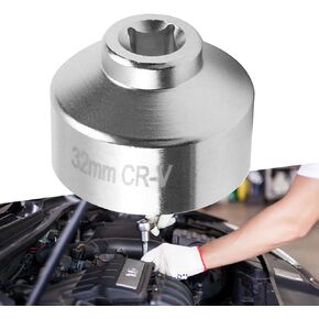 Pack-1 Socket Wrench, 1.2 Inches Oil Filter Removal Tools, Automobile Replacement Accessories, Universal for Most Cars, Trucks and Vans (Silver)