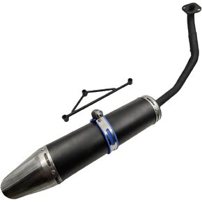 black Muffler Exhaust Pipe System for GY6 Scooters 139QMA 139QMB 4 Stroke Engine