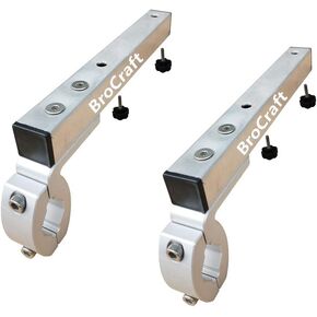 BroCraft Pontoon Grill Bracket / Boat Rail Mount Grill Bracket / BBQ Dual Extended Horizontal Rail Mounts
