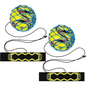 2 Pcs Soccer Kick Throw Trainer Adjustable Waist Belt Soccer Return Trainer Net for Kids Adults Soccer Ball Net Kicker Solo Soccer Kick Practice Training Equipment Aid, Fits Ball Size 3, 4, 5