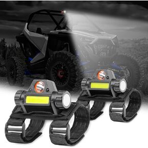 Roll Bar Dome Light, Interior LED Light Work Lights Compatible with UTV ATV Polaris RZR Golf Car Truck Off-Road Pickup Boat | Sensor Light - Black - 1PCS