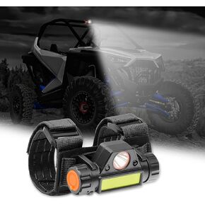 Roll Bar Dome Light, Interior LED Light Work Lights Compatible with UTV ATV Polaris RZR Golf Car Truck Off-Road Pickup Boat | Sensor Light - Black - 1PCS