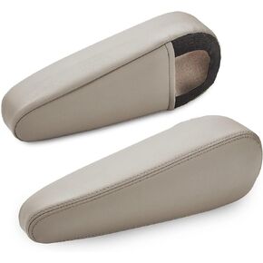 Car Seat Armrest Cover for Lexus GX470 2003 2004 2005 2006 2007 2008 2009, Vinyl Leather Interior Accessories, Arm Rest Console Lid Cover with Elastic Band Design, 1 Pair (Ivory Tan)