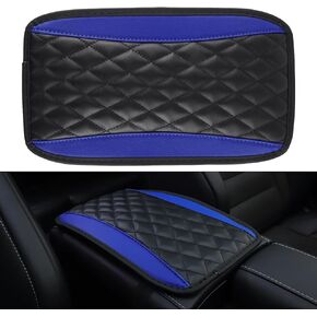 Amiss Car Center Console Cushion Pad, Universal Waterproof Car Armrest Seat Box Cover, Car Interior Accessories, PU Leather Auto Armrest Cover Protector for Most Vehicle, SUV, Car (Black)