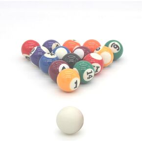 Mini Billiard Balls, 16 Pool Balls Set, 1-1/4" Pool Table Billiards, Resin Mini Billard Pool Balls, Cue Ball Training Ball, Pool Table Accessories for Beginners & Professional, Kids Table Game Toy