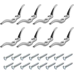 8Pcs Rope Cleats 4-1/2 Inch Small Rope Cleat Satin Nickel Blind Cord Holder with Screws for Deck Boat Flag Ropes