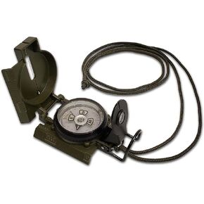Scout Lensatic Compass - Lensatic Military Style Sighting Compass with Case and Neck Lanyard - Phosphorescent Glow in The Dark Compass