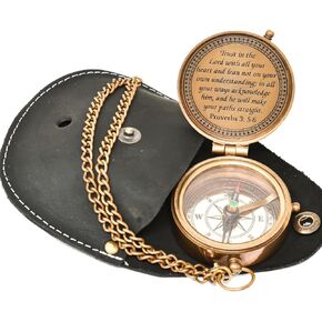 Trust in The Lord with All Your Heart Engraved Compass, Proverbs 3: 5-16 Engraved with Gift Compass, Graduation Day Gifts, Religious Gifts, Missionary Gifts, Christian Gifts