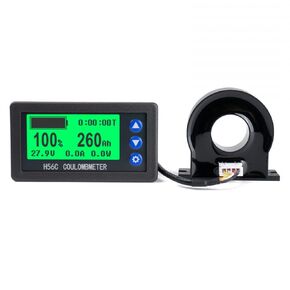 Battery Monitor Hall Sensor Coulomb Tester DC 9~100v 100A/400A Digital Voltmeter Ammeter Battery Capacity Power Electricity AH Voltage Meter Coulometer for RV,Car,Golf Cart,Boat