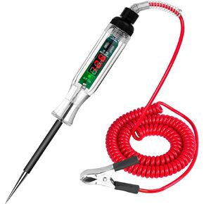 Automotive Test Light, 3-24V DC Digital Light Tester with Voltmeter, Test Light with Extended Spring Wire, Heavy Duty Auto Circuit Tester, Automotive Fuse Tester for Various Vehicles