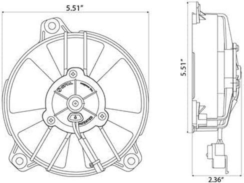 SPAL 30103059 مروحة سحب 5.2 بوصة 12 فولت شفرة مستقيمة عالية الأداء 342 cfm VA31-A101/46A مع موصل مختوم من Weatherpack in Saudi Arabia