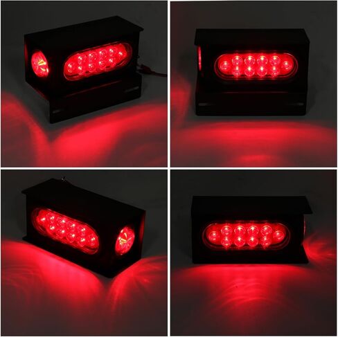 2 قطعة من صناديق إضاءة المقطورة الفولاذية مجموعة مبيت 6 بوصة بيضاوية LED أضواء خلفية للمقطورة أحمر 2 بوصة مستديرة حمراء LED أضواء جانبية للعلامات المقابس جروميت موصلات الأسلاك in Kuwait