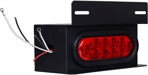 2 قطعة من صناديق إضاءة المقطورة الفولاذية مجموعة مبيت 6 بوصة بيضاوية LED أضواء خلفية للمقطورة أحمر 2 بوصة مستديرة حمراء LED أضواء جانبية للعلامات المقابس جروميت موصلات الأسلاك in Kuwait