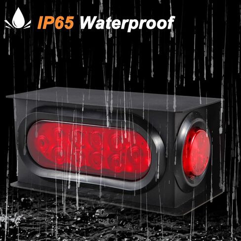 2 قطعة من صناديق إضاءة المقطورة الفولاذية مجموعة مبيت 6 بوصة بيضاوية LED أضواء خلفية للمقطورة أحمر 2 بوصة مستديرة حمراء LED أضواء جانبية للعلامات المقابس جروميت موصلات الأسلاك in Kuwait