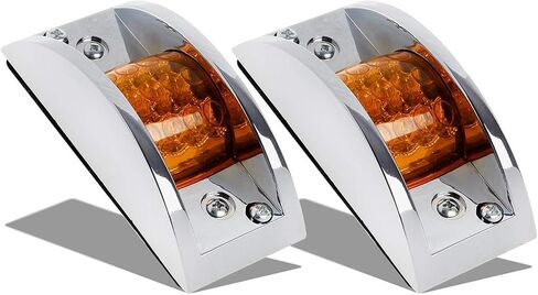 Partsam 2 قطعة مقطورة شاحنة كهرمان 12 LED أضواء تشغيل مختومة، غطاء بلاستيكي مطلي بالكروم in Saudi Arabia
