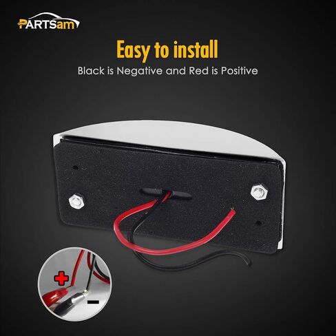 Partsam 2 قطعة مقطورة شاحنة كهرمان 12 LED أضواء تشغيل مختومة، غطاء بلاستيكي مطلي بالكروم in Saudi Arabia