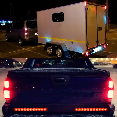 16 Inch Red High Mounted Brake Lights, 11 LED Trailer Tail Light Park Stop Turn signal Light for Marine Boats Offroad Truck RV UTV ATV (2Pcs) in Kuwait