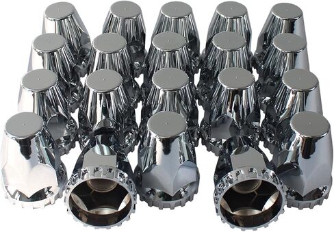 33mm Chrome ABS Plastic Screw on Lug Nut Covers Caps with Flange for Semi Truck (40) in Kuwait