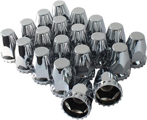 33mm Chrome ABS Plastic Screw on Lug Nut Covers Caps with Flange for Semi Truck (40) in Kuwait