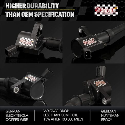 ملفات إشعال عالية الطاقة للغاية لسيارة Ford F-150 F-250 F-350 4.6L 5.4L V8 DG508 DG457 DG472 DG491 Crown Victoria Expedition Mustang Lincoln Mercury مجموعة من 8 (15% المزيد من الطاقة) in Kuwait