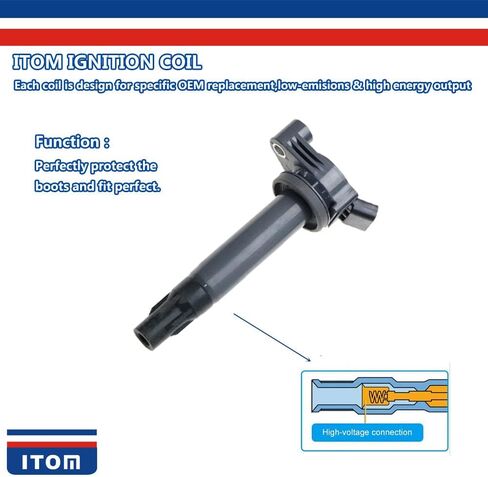 6 قطعة ITOM ملف الإشعال T1115 JTO2893 UF430 UF-430 90919-02246 9091902246 UF506 UF-506 C1452 متوافق مع لكزس RX330 تويوتا كامري سيينا سولارا 3.3 V6 in Kuwait