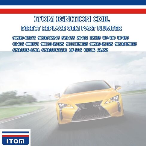 6 قطعة ITOM ملف الإشعال T1115 JTO2893 UF430 UF-430 90919-02246 9091902246 UF506 UF-506 C1452 متوافق مع لكزس RX330 تويوتا كامري سيينا سولارا 3.3 V6 in Kuwait