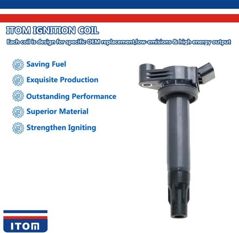 6 قطعة ITOM ملف الإشعال T1115 JTO2893 UF430 UF-430 90919-02246 9091902246 UF506 UF-506 C1452 متوافق مع لكزس RX330 تويوتا كامري سيينا سولارا 3.3 V6 in Kuwait