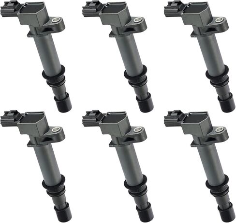 حزم ملف الإشعال UF502 و7781 شمعات الإشعال مجموعة من 6 قطع متوافقة مع دودج كرايسلر فولكس فاجن أفينجر تشالنجر تشارجر رحلة 300 سيبرينغ باسيفيكا تاون آند كانتري روتان، 3.5 لتر 4.0 لتر V6 in Kuwait