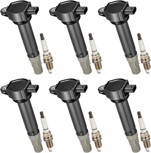 UF502 Ignition Coil Packs & 7781 Spark Plugs Set Of 6 Compatible With Dodge Chrysler Volkswagen Avenger Challenger Charger Journey 300 Sebring Pacifica Town & Country Routan, 3.5L 4.0L V6 in Saudi Arabia