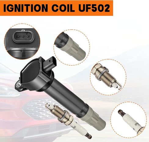 UF502 Ignition Coil Packs & 7781 Spark Plugs Set Of 6 Compatible With Dodge Chrysler Volkswagen Avenger Challenger Charger Journey 300 Sebring Pacifica Town & Country Routan, 3.5L 4.0L V6 in Saudi Arabia