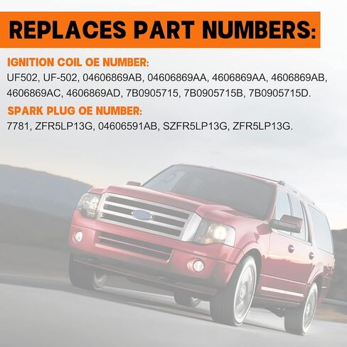 UF502 Ignition Coil Packs & 7781 Spark Plugs Set Of 6 Compatible With Dodge Chrysler Volkswagen Avenger Challenger Charger Journey 300 Sebring Pacifica Town & Country Routan, 3.5L 4.0L V6 in Saudi Arabia