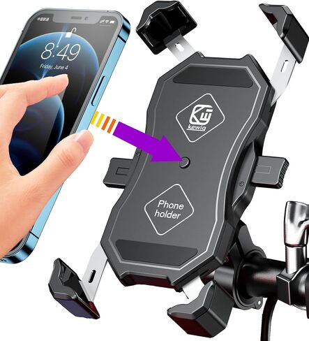 BRCOVAN Motorcycle Phone Mount, Bike Phone Holder, with Aluminum Alloy Handlebar Mounting Base, One Hand Operation, ATV Bicycle Scooter Cell Phone Holder for 4''-6.9'' Mobile Phone in Saudi Arabia