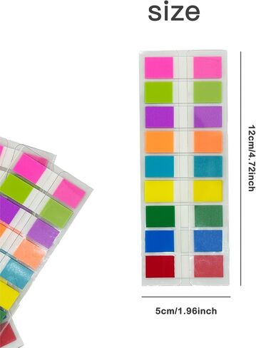 علامات تبويب الملاحظات اللاصقة، 1060 قطعة علامات تبويب ملفات قابلة للكتابة وتغيير موضعها لقراءة الملاحظات والكتب وتصنيف الملفات، 13 لونًا وحجمين (1 × 1.65 بوصة و0.47 × 1.73 بوصة) (بوصة، 1 × 1.65) in Kuwait