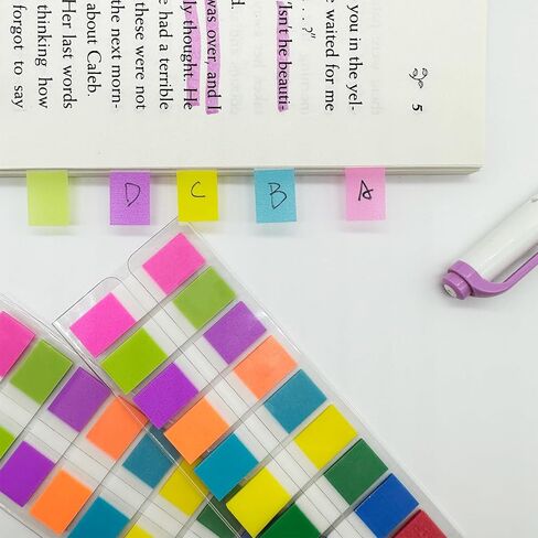 علامات تبويب الملاحظات اللاصقة، 1060 قطعة علامات تبويب ملفات قابلة للكتابة وتغيير موضعها لقراءة الملاحظات والكتب وتصنيف الملفات، 13 لونًا وحجمين (1 × 1.65 بوصة و0.47 × 1.73 بوصة) (بوصة، 1 × 1.65) in Kuwait