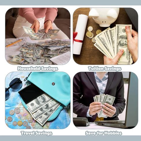 مجموعة أدوات تحدي المغلف المكونة من 100 ظرف، كتاب تحدي توفير المال مع مظاريف نقدية، هدايا عيد الأم لتوفير 5050/10000/500 دولار in Kuwait