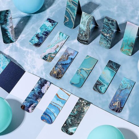 24 Pieces Magnetic Bookmarks Assorted Ocean Bookmark Magnetic Page Markers Magnetic Page Clips for Women Students Teachers Book Lovers Reading, Multi Ocean Patterns in Saudi Arabia
