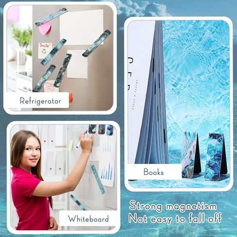 24 Pieces Magnetic Bookmarks Assorted Ocean Bookmark Magnetic Page Markers Magnetic Page Clips for Women Students Teachers Book Lovers Reading, Multi Ocean Patterns in Saudi Arabia