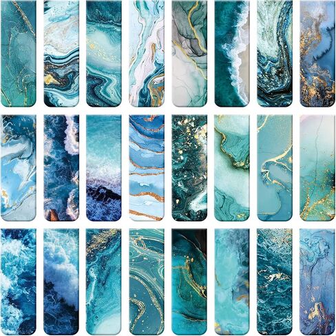 24 Pieces Magnetic Bookmarks Assorted Ocean Bookmark Magnetic Page Markers Magnetic Page Clips for Women Students Teachers Book Lovers Reading, Multi Ocean Patterns in Saudi Arabia