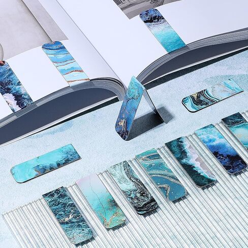 24 Pieces Magnetic Bookmarks Assorted Ocean Bookmark Magnetic Page Markers Magnetic Page Clips for Women Students Teachers Book Lovers Reading, Multi Ocean Patterns in Saudi Arabia