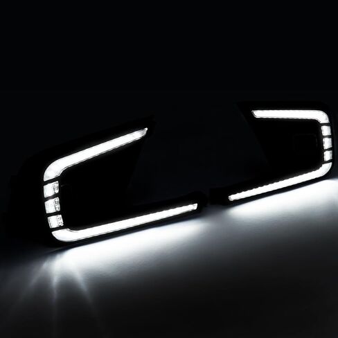 ضوء الجري النهاري LED الأمامي من MotorFansClub مناسب لسيارة Honda Civic 11th Gen 4-Door Sedan 2021 2022 2023 2 لون كهرماني أبيض لـ DRL ومصباح إشارة الانعطاف in Saudi Arabia