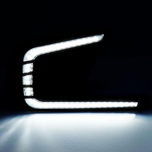 ضوء الجري النهاري LED الأمامي من MotorFansClub مناسب لسيارة Honda Civic 11th Gen 4-Door Sedan 2021 2022 2023 2 لون كهرماني أبيض لـ DRL ومصباح إشارة الانعطاف in Saudi Arabia