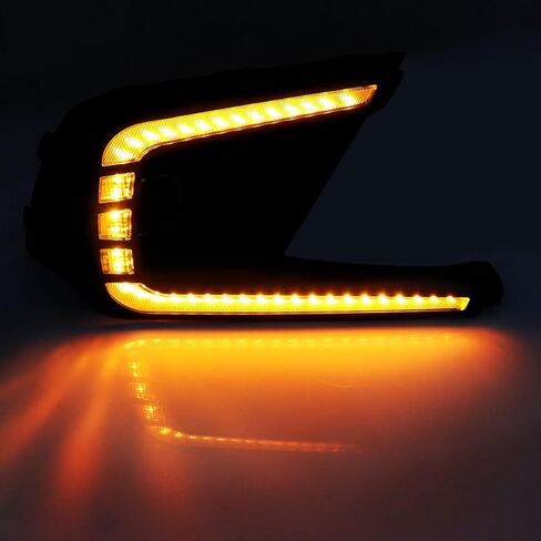 ضوء الجري النهاري LED الأمامي من MotorFansClub مناسب لسيارة Honda Civic 11th Gen 4-Door Sedan 2021 2022 2023 2 لون كهرماني أبيض لـ DRL ومصباح إشارة الانعطاف in Saudi Arabia