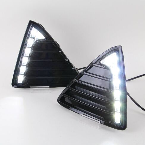 LED DRL for Ford Focus 2012 2013 2014 Daytime Running Light Fog Lamp Front Lower Bumper Grille Bezel with Turn Signal in Saudi Arabia