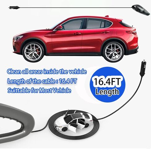 Car Vacuum Cleaner,Updated Version Handheld Vacuum Cleaner for Car with 16.4FT Cable Portable Vacuum Cleaner,Auto Accessories Kit for Detailing and Cleaning Car Interior in Saudi Arabia