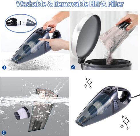 Car Vacuum Cleaner,Updated Version Handheld Vacuum Cleaner for Car with 16.4FT Cable Portable Vacuum Cleaner,Auto Accessories Kit for Detailing and Cleaning Car Interior in Saudi Arabia