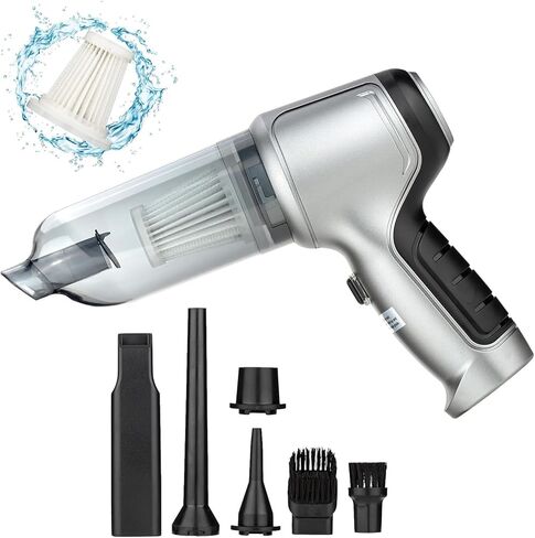 مكنسة كهربائية للسيارة ملحقات السيارة 3 في 1 مكنسة كهربائية لاسلكية محمولة بلوحة مفاتيح، مكنسة كهربائية للسيارة مع محرك بدون فرش بقوة 16000 باسكال عالية الطاقة وTypeC محمولة لشعر الحيوانات الأليفة والمكتب ومجموعة تنظيف المنزل in Kuwait