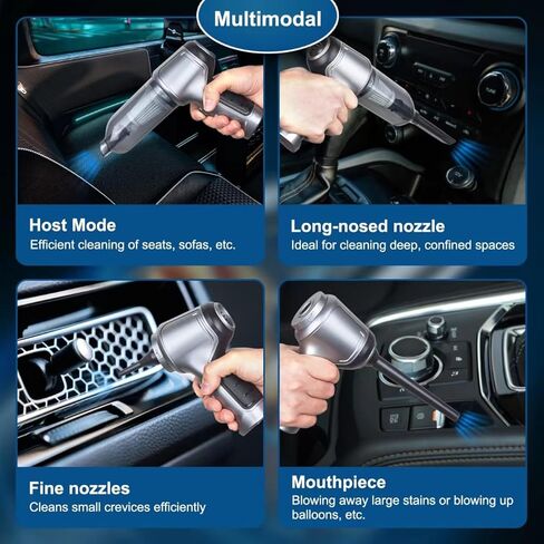 مكنسة كهربائية للسيارة ملحقات السيارة 3 في 1 مكنسة كهربائية لاسلكية محمولة بلوحة مفاتيح، مكنسة كهربائية للسيارة مع محرك بدون فرش بقوة 16000 باسكال عالية الطاقة وTypeC محمولة لشعر الحيوانات الأليفة والمكتب ومجموعة تنظيف المنزل in Kuwait