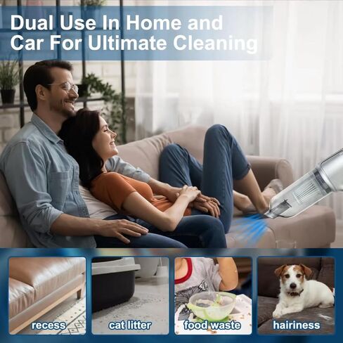 مكنسة كهربائية للسيارة ملحقات السيارة 3 في 1 مكنسة كهربائية لاسلكية محمولة بلوحة مفاتيح، مكنسة كهربائية للسيارة مع محرك بدون فرش بقوة 16000 باسكال عالية الطاقة وTypeC محمولة لشعر الحيوانات الأليفة والمكتب ومجموعة تنظيف المنزل in Kuwait